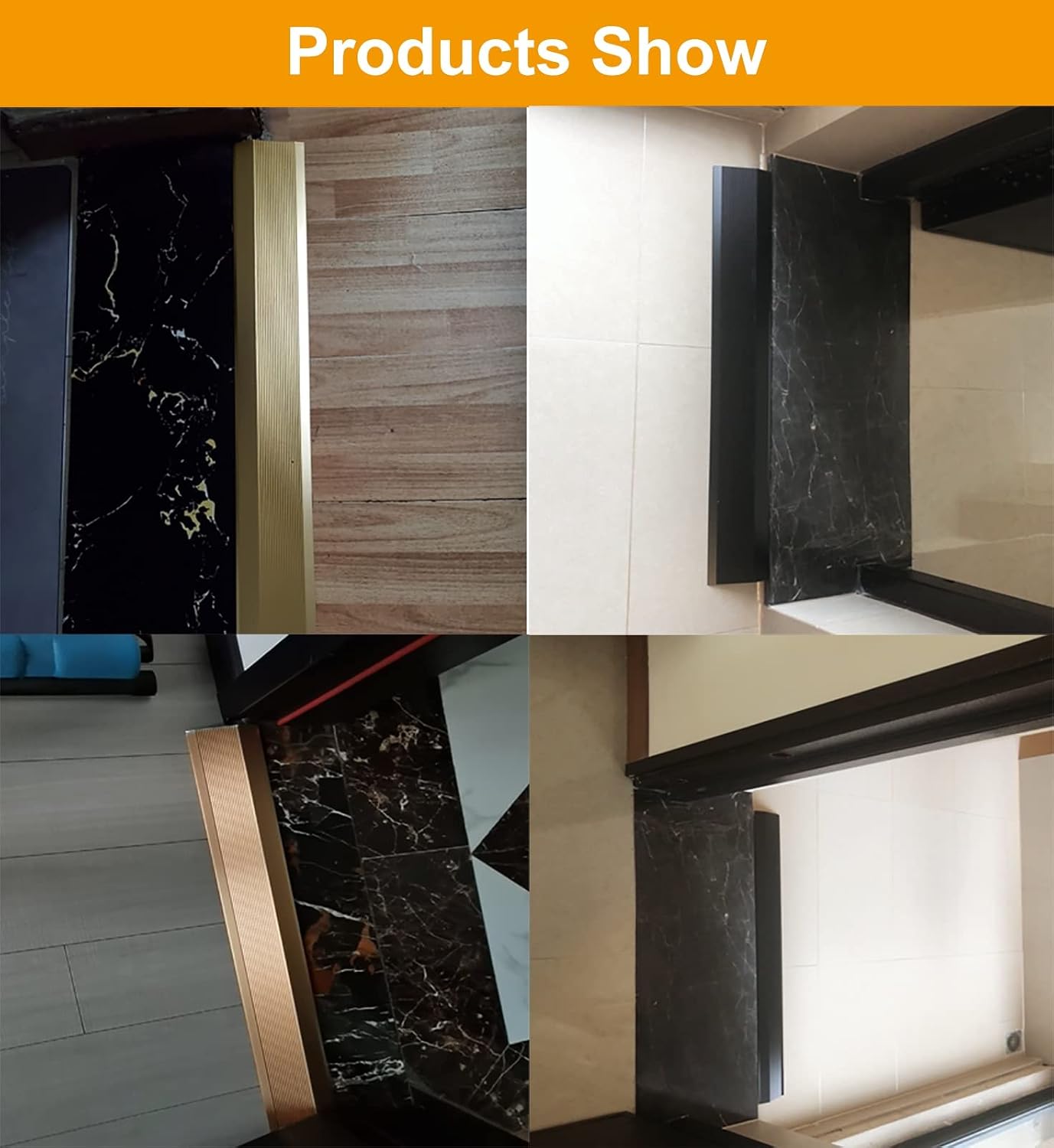 Floor Transition Strips ， Aluminum Alloy Threshold for Wood to Tile, Doorways, Laminate to Hardwood
