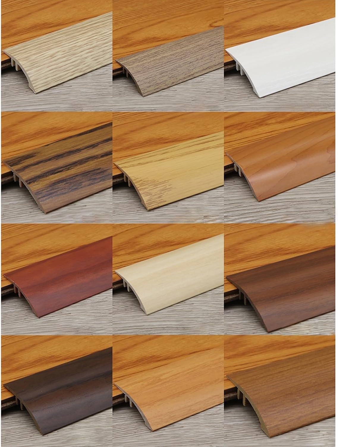 Interior Doorway Threshold Strip 34 36 48 60 72in, Floor Transition Strip Edging Trim for Uneven Flooring Carpet Tile Hardwood, Wood Grain Finish Reducer Flute,Deep Coffee-L 66in/168cm
