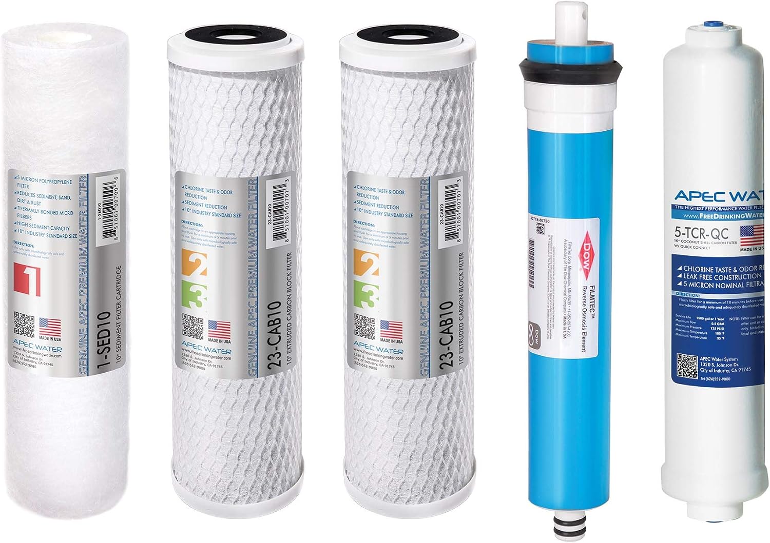 APEC FILTER-MAX90 US Made 90 GPD Complete Replacement Filter Set for Ultimate Series Reverse Osmosis Water Filter System (for Standard 1/4' Output System)