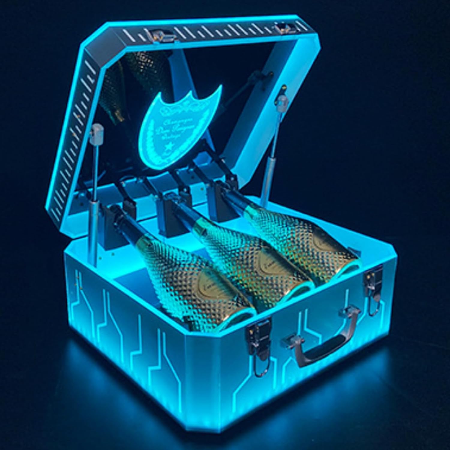 3 Bottles Glowing Wine Bottle Display, Ace Of Spades Champagne Presenter, Rechargeable Led Ace Of Spade Box, For Vip, Nightclubs, Event Party, Club,A