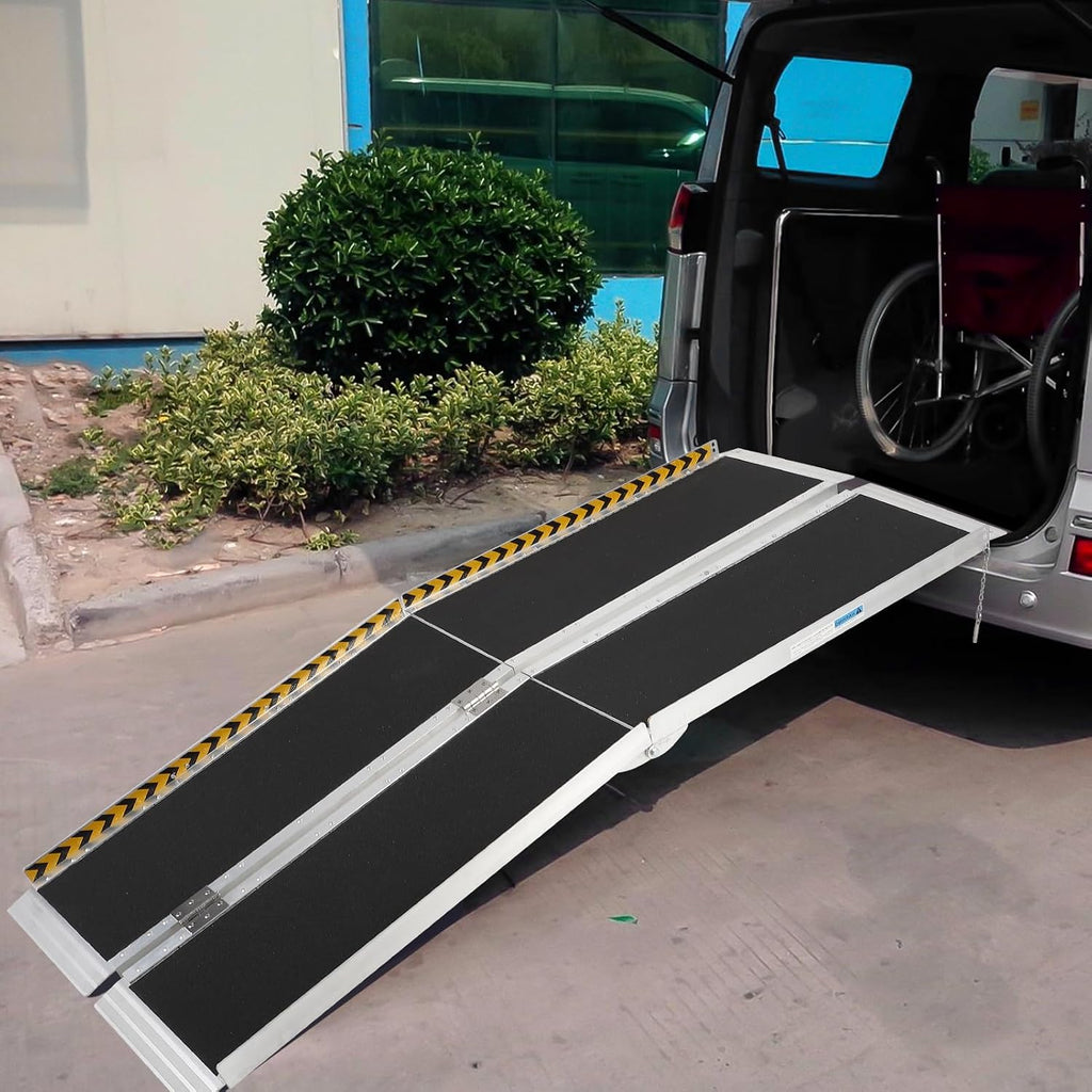 6FT Portable Wheelchair Ramp, Wheelchair Ramps for Home Steps,Folding Ramp with Non-Slip Surface Aluminum Ramps,Wheel Chair Ramp for Wheelchairs Home Steps Stairs Handicaps Doorways