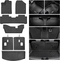 Floor Mats for Acura MDX 2014-2020 (only for 7 Seat, No Hybrid Models) with Trunk Mat & Backrest Mat TPE All Weather Protection 3 Rows Floor Liner & Cargo Liners Accessories