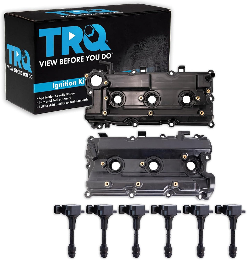 TRQ Ignition Coil Kit 8 Piece Valve Cover Compatible with 2002-2003 INFINITI QX4 2002-2004 Nissan Pathfinder