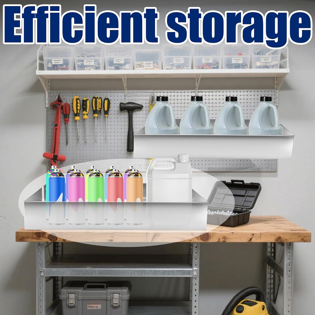 Aluminum Fuel Tank Rack Multi Use Storage Cabinet Holder Practical Kettle Racks Length 46' Accommodate 4 5-Gallon Jugs Suitable for Garage Enclosed Racing Trailer Work Area Silver
