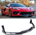 Front Bumper Lip Splitter Spoiler Compatible with Chevy Corvette C8 2020-2025, Corvette C8 Stingray Z51 Front Splitter Air Dams Chin Spoiler Auto Parts Replacement Accessory (Carbon Fiber)