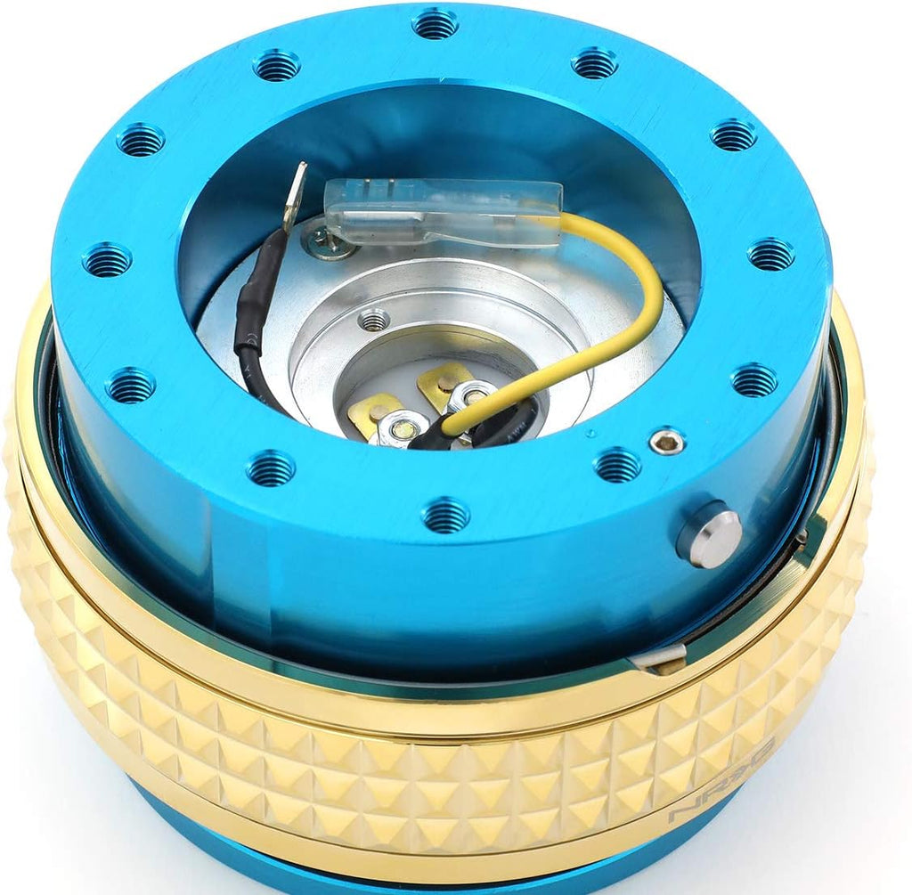NRG Innovations SRK-210NB/CG Quick Release Kit (New Blue Body / Chrome Gold Pyramid Ring)