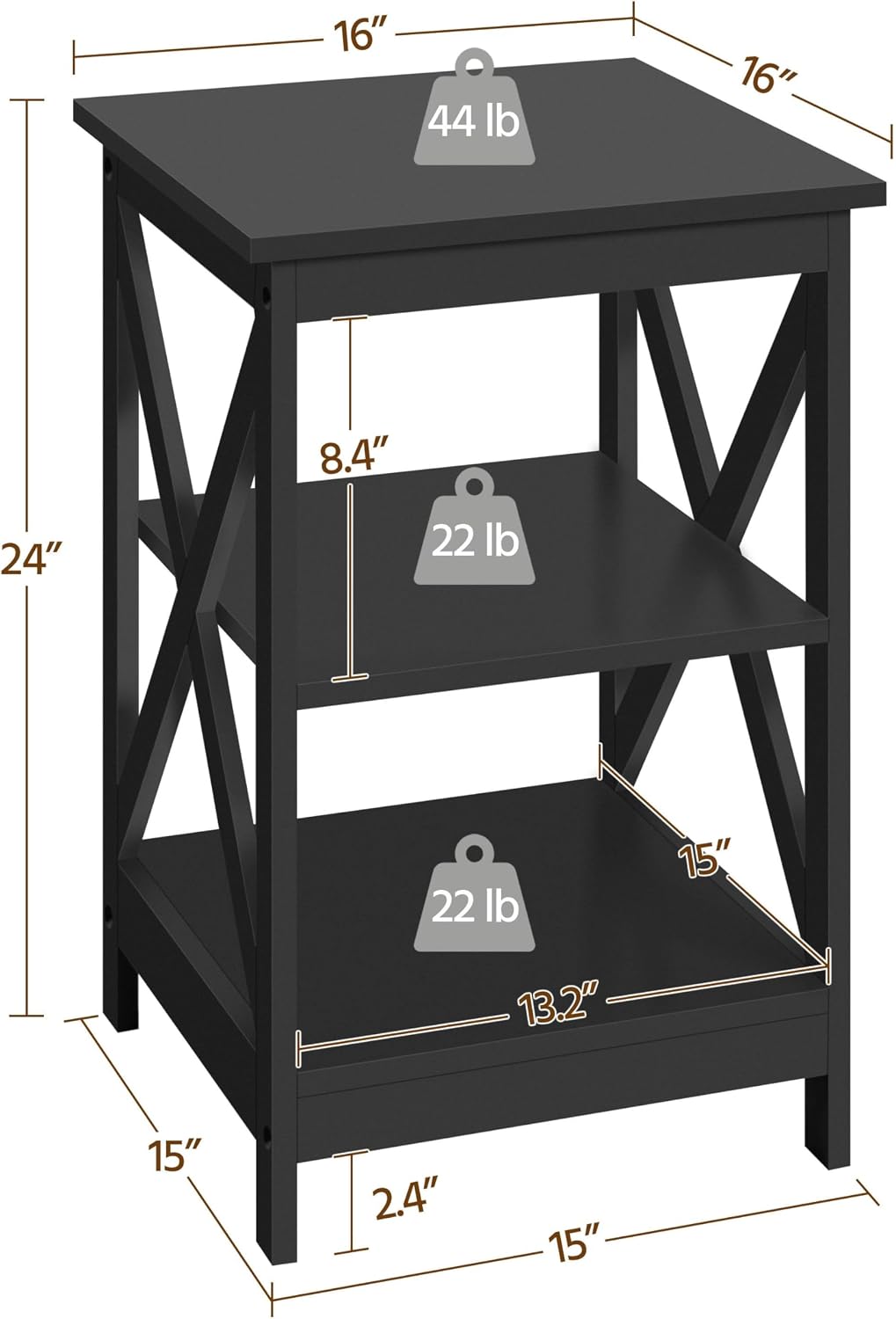 Yaheetech 38.6in Lift Top Coffee Table with 3 Tier Sofa Side End Table, Wood Living Room Tables Sets, Lift Top Coffee Tables with Stoage & Open Shelf and X Shape, Black