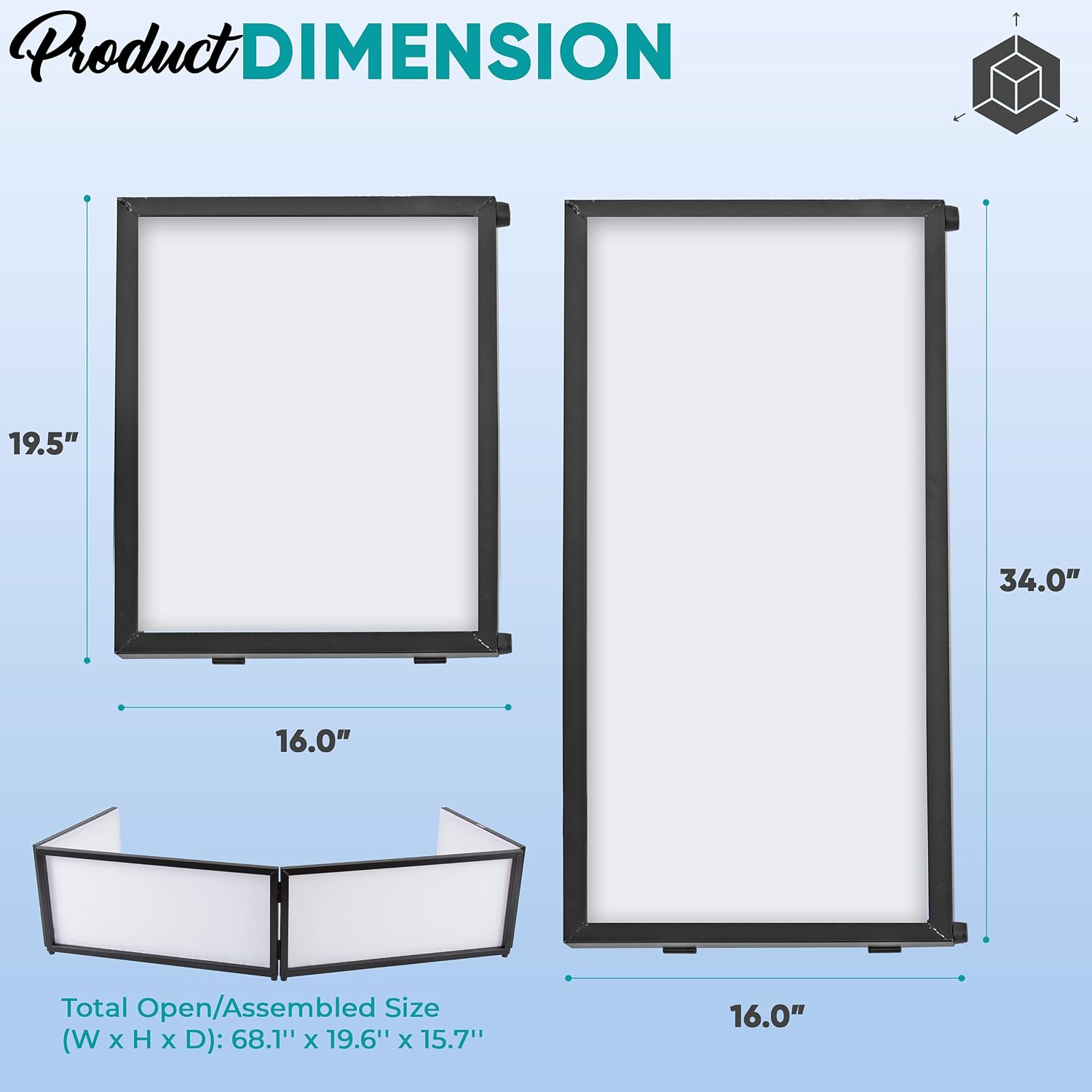 Pyle DJ Booth Foldable Cover Screen - Portable 5.6 ft Tabletop Event Facade Front Board Video Light Projector Display Scrim Panel -Folding Steel Frame Panel Stand, Stretchable Lycra Spandex PDJFAC02