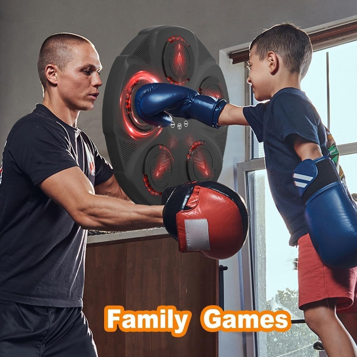 Electronic Music Boxing Machine Wall Mounted Boxing Machine with Music and Lights, Smart Boxing Training Equipment with Boxing Gloves