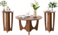 Bifins Small Round Coffee Table Set of 3,Round Coffee Table and 2 End Side Tables, Mid-Century Modern 3-Piece Living Room Tables Set for Apartment, Office,Small Space