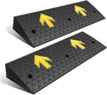 DNA Motoring 2pcs 4.5' Rise Rubber Arrow Curb Ramp Heavy Duty Loading Threshold Ramp 37.4' W x 11.8' D x 4.5' H for Loading Dock, Warehouse, Motorcycles, Cars, TOOLS-00650