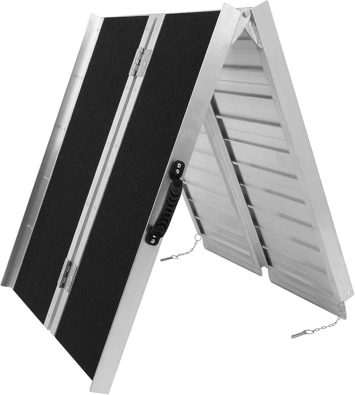 ECCPP Multifold Wheelchair Ramp 10ft Non Skid Threshold Ramp Aluminum Foldable Mobility Scooter Ramp Handicap Ramp for Steps, Home, Stairs, Doorways