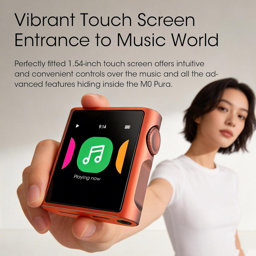 SHANLING M0 Pura Hi-Fi MP3 Player Portable Hi-Res Music Player, Bluetooth 5.0 Digital Audio Player, 2X CS43131 DAC,APP Control,3.5mm/Type-C Jack,384kHz /32bit,250mW@32Ω,MTouch OS (Berry Purple)