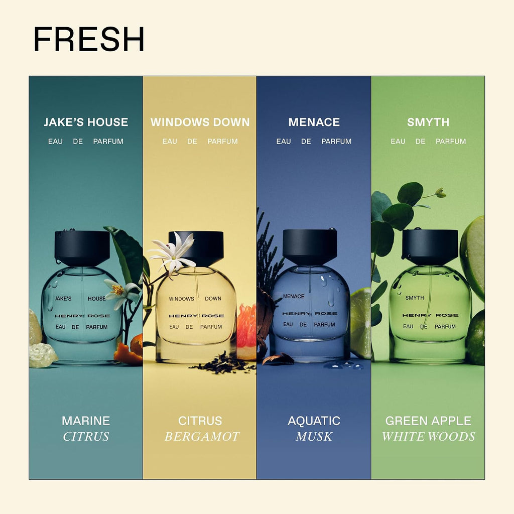 Henry Rose Perfumes for Women & Men - Gender-Inclusive, Refreshing Fragrance with Lime Heart & Marine Water - EWG Verified, Cruelty-Free, Sustainable Packaging - Menace (1.7 fl oz)