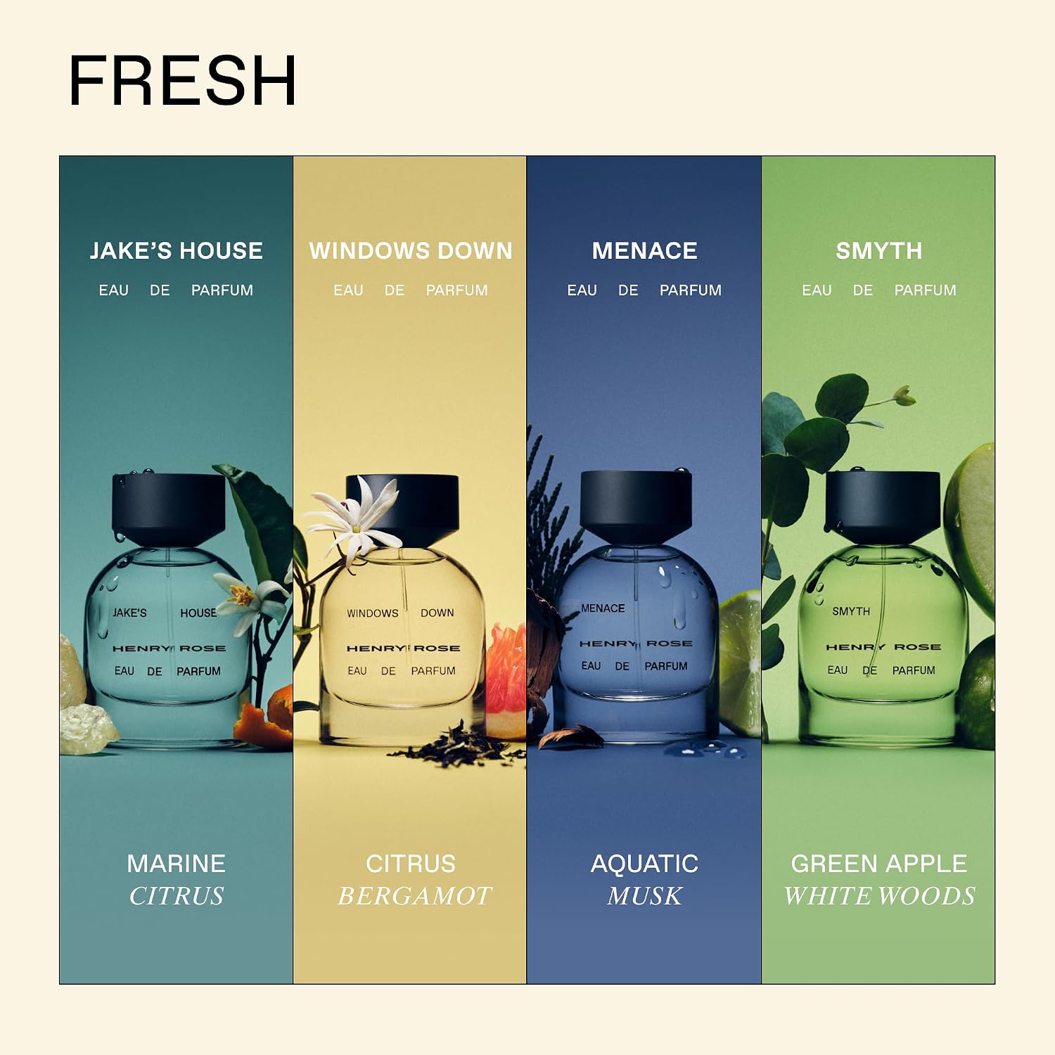 Henry Rose Perfumes for Women & Men - Gender-Inclusive, Refreshing Fragrance with Lime Heart & Marine Water - EWG Verified, Cruelty-Free, Sustainable Packaging - Menace (1.7 fl oz)