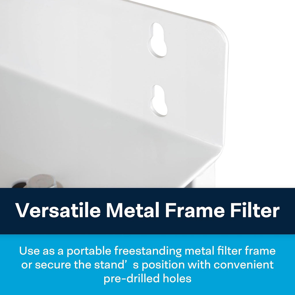 SpiroPure 3-Stage Water Filter #20 BB Filter Housings with Filter Stand, Three-Stage 20x4.5 Water Filter Housing and Freestanding Metal Frame, Triple Filter Housing