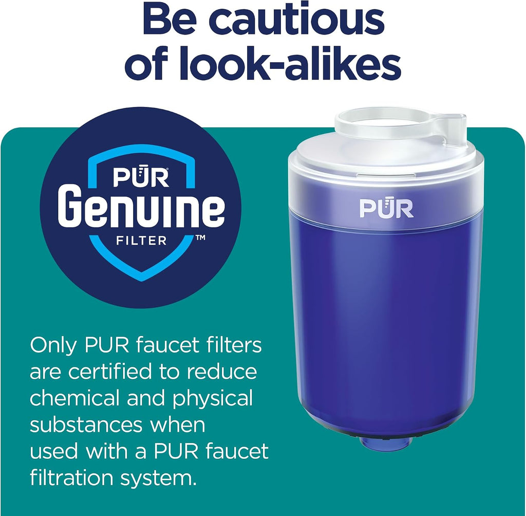 PUR Plus Faucet Mount Replacement Filter, Genuine PUR Water Filter for Sink Faucet, 3-in-1 Mineral Filtration, Lead Reducing, 1-Year Value, Blue (RF99994), 4 Count (Pack of 3)