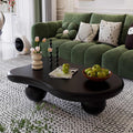 Cloud Coffee Table for Living Room Modern Irregular Coffee Table Asymmetrical Unique Center Table (C Black 46in)