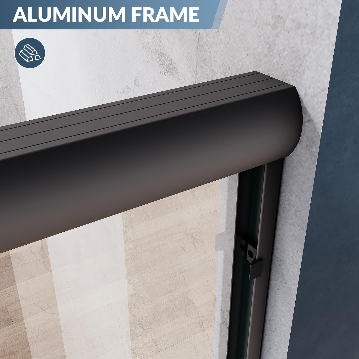 SUNNY SHOWER 54 x 72 Bypass Sliding Shower Door 1/4 Clear Glass Semi-Frameless Shower Door Stainless Steel Hardware Glass Door Black Finish, Black