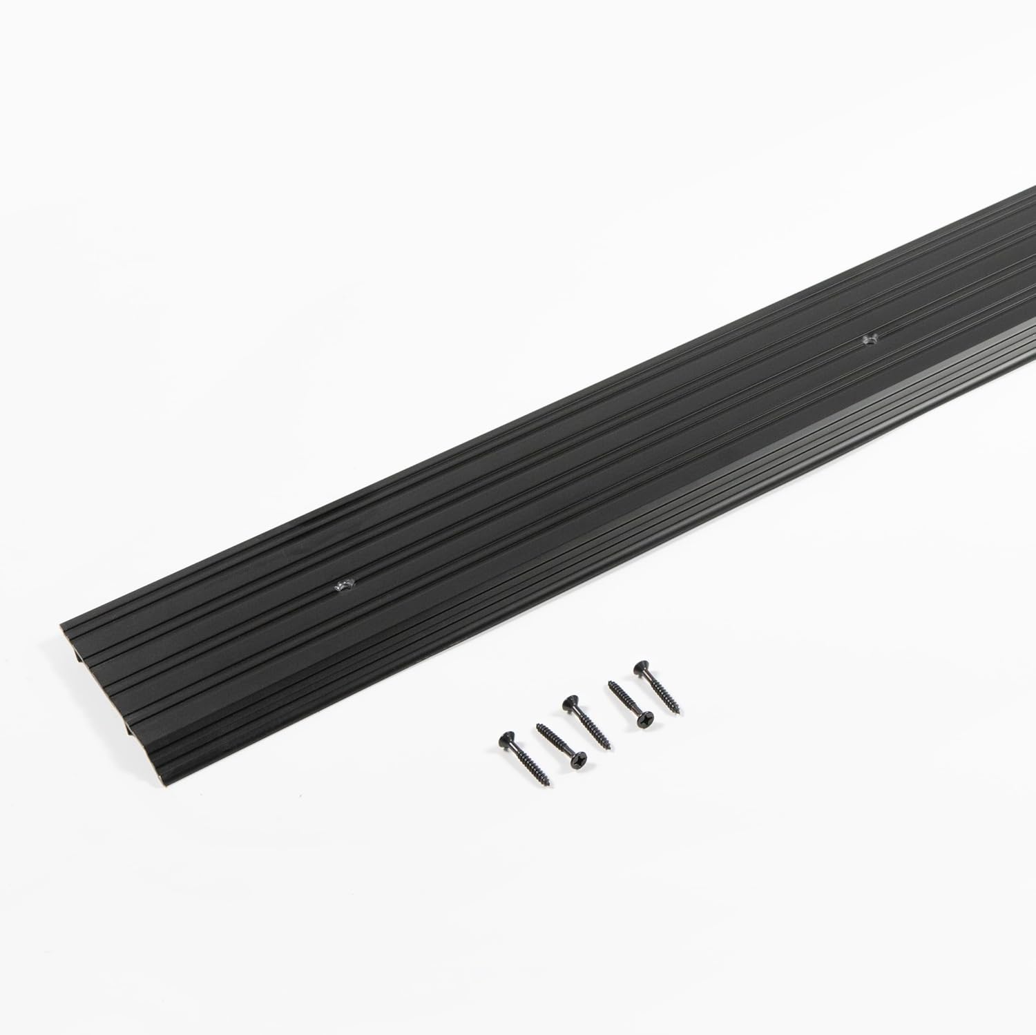 Heavy Duty Aluminum Threshold with Special Curve/Half Saddle for a Smooth Surface for Wheelchair Ramp Accessibility, Residential and Commercial Properties. Multiple Colors and Sizes. (72' Black)