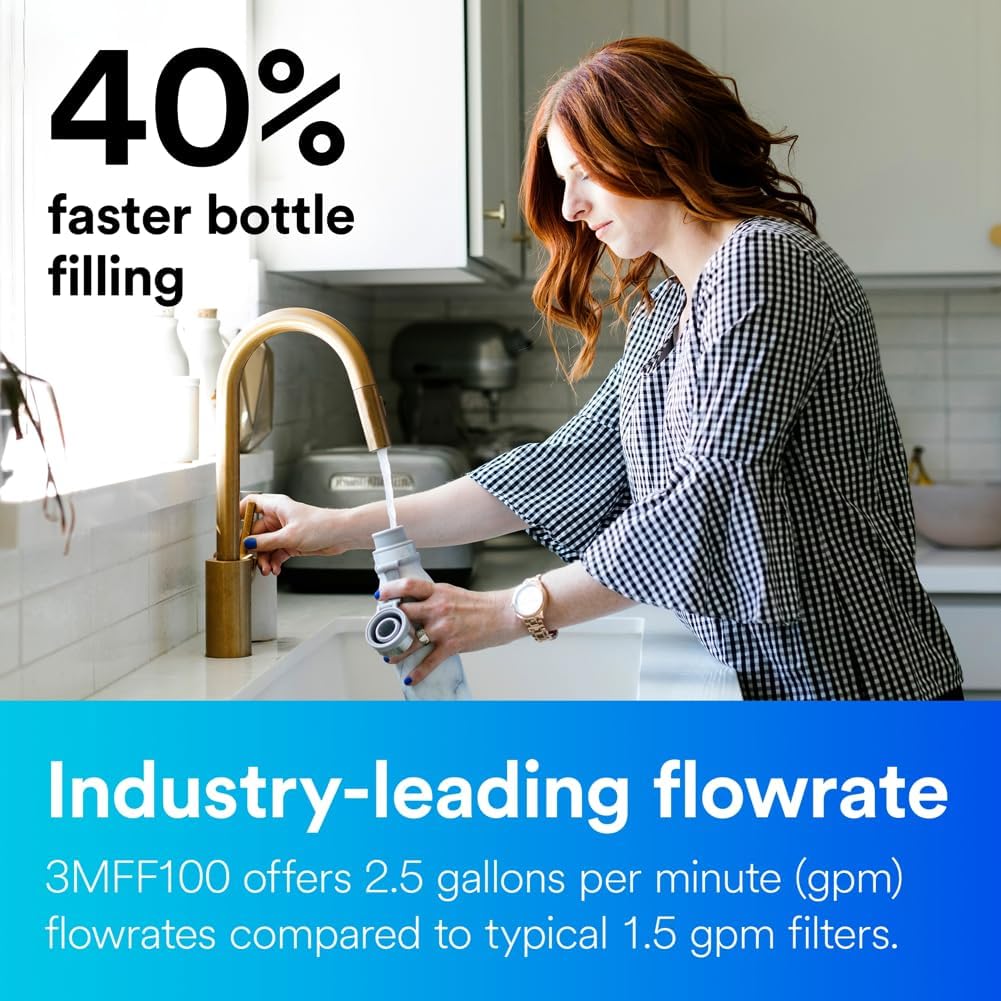 Aqua-Pure FF101 Replacement Water Filter Cartridge for Aqua-Pure System 3M FF100, Reduces Lead, Microplastics, Chlorine Taste and Odor, Cysts, Select VOCs