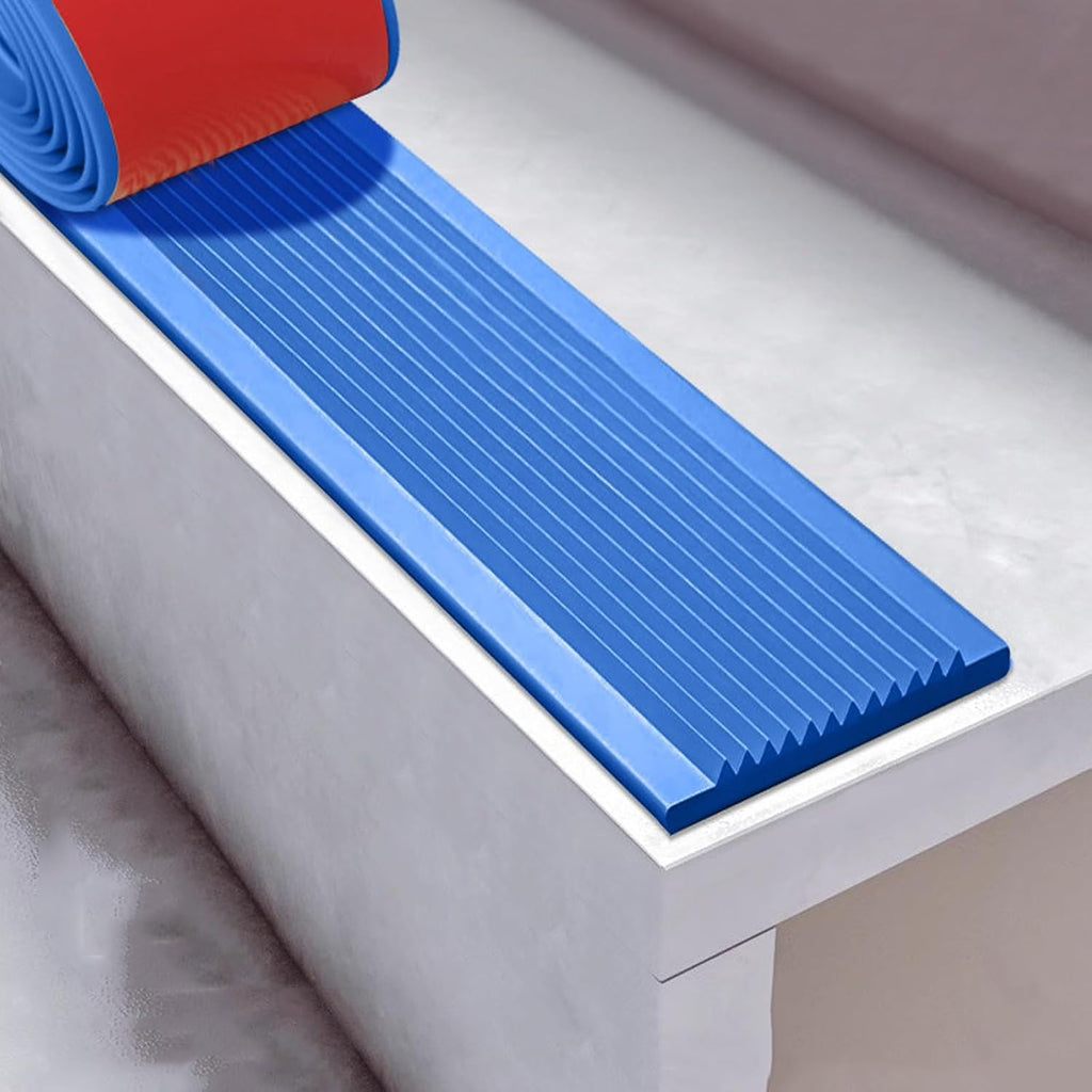 Stair Edge Trim Self Adhesive Stair Nosing Non-Slip Stair Edge Protector, Carpet Edging Strip,Extra Wide 10cm,Interior Thresholds for Doorways(Blue,10m)