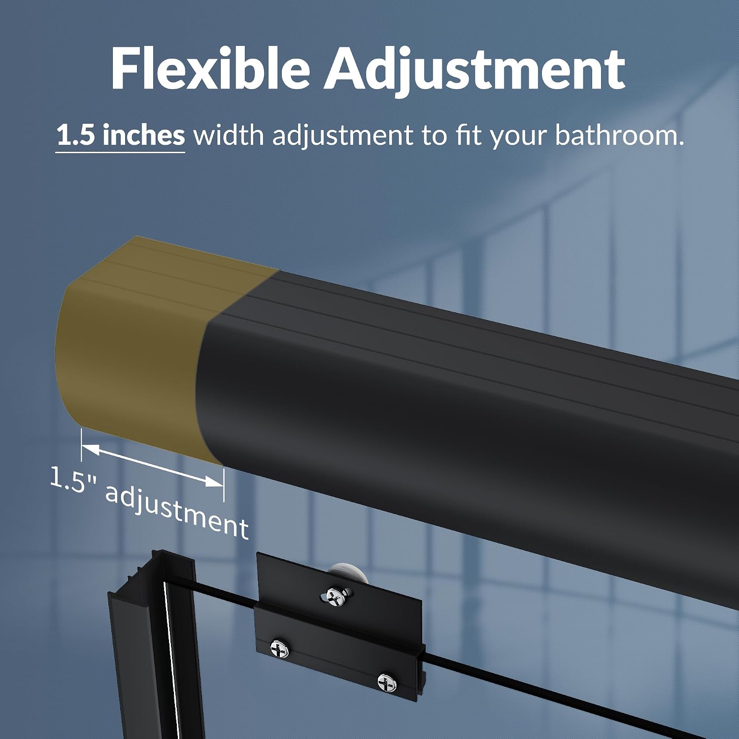 SUNNY SHOWER Glass Shower Door Frameless Double Sliding Shower Glass Door, 1/4 inch Clear Glass Shower Panel, Stainless Steel Hardware, Bathroom Sliding Door, Black Finish 46.5-48 in.W x 72 in.H