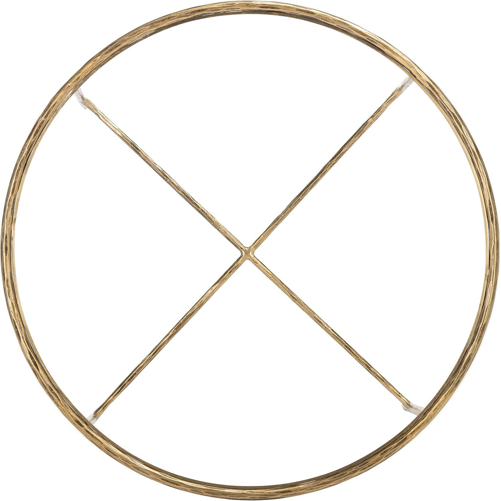 SAFAVIEH Couture Home Collection Jessa Brass Metal/Tempered Glass Top Round Coffee Table (Fully Assembled)