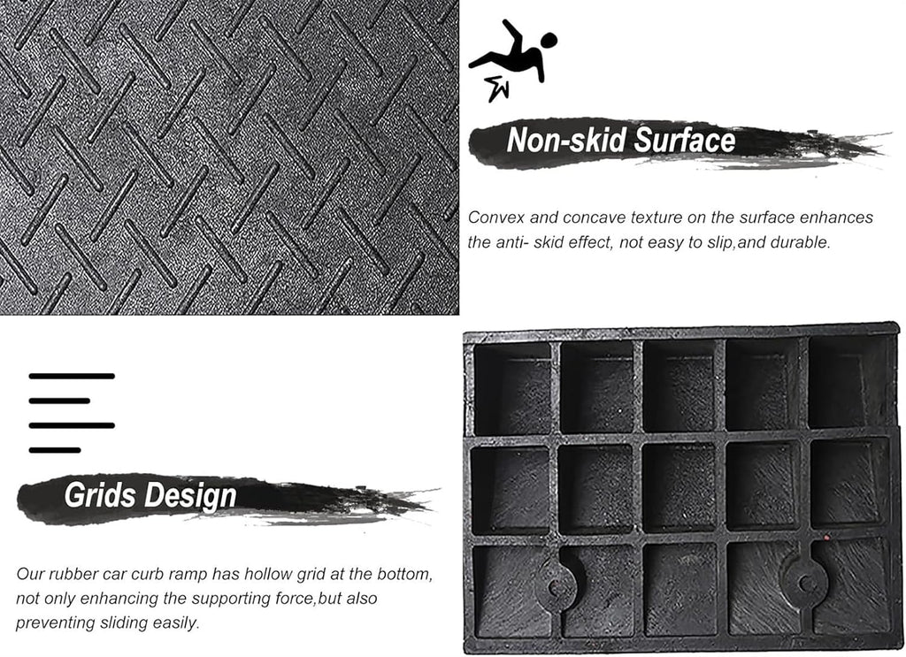 GUENZO Threshold Ramp, Driveway Curb Ramps for Wheelchair - 1.5in/ 2in/ 2.5in/ 3in/ 3.5in/ 4in Rise, Heavy Duty Transition Threshold Ramp with Non Slip Surface, Easy to Fix(4cm/1.57in Rise)