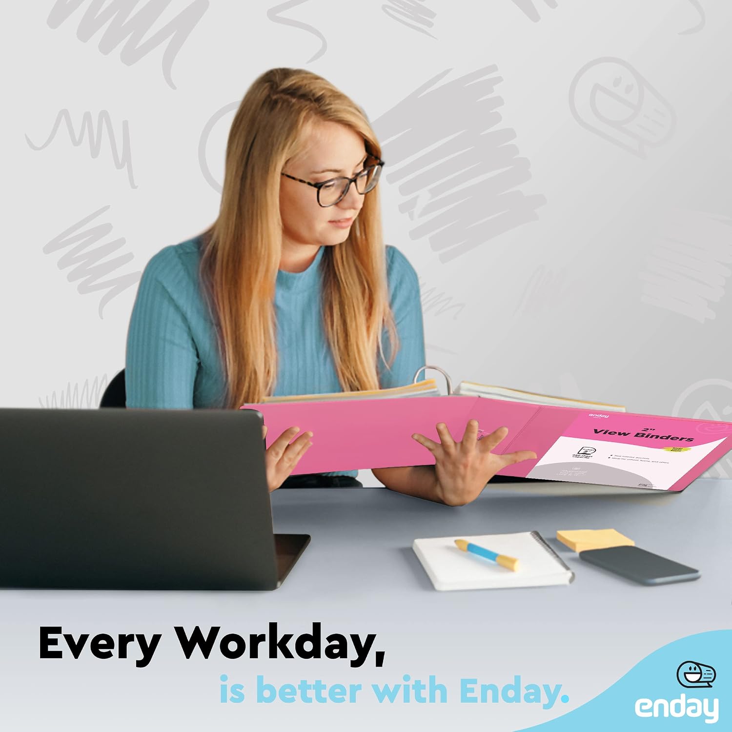 Enday 2 inch 3 Ring Binder (24 Pack - Pink) Binder 2 inch with Clear View Cover and 2 Inside Pocket - for Letter Size 8.5 x 11'' Paper, Ideal for School Supplies, Office, and Home
