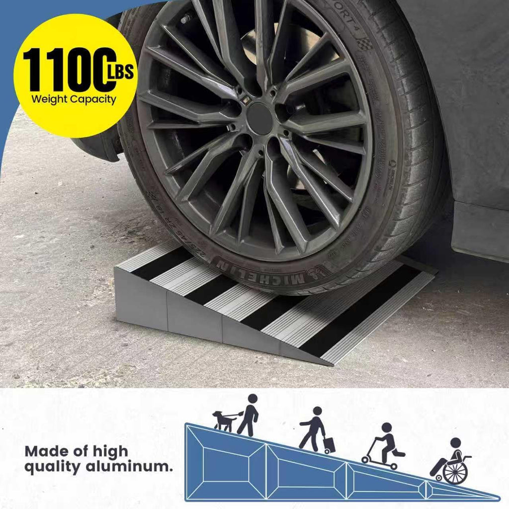 5' Rise Modular Threshold Ramp for Doorways, Stable Wheelchair Ramp for Home Steps, Aluminum Door Ramp and Curb Ramp for Scooters, Power Chairs, Cars, 1100LBS Load Capacity