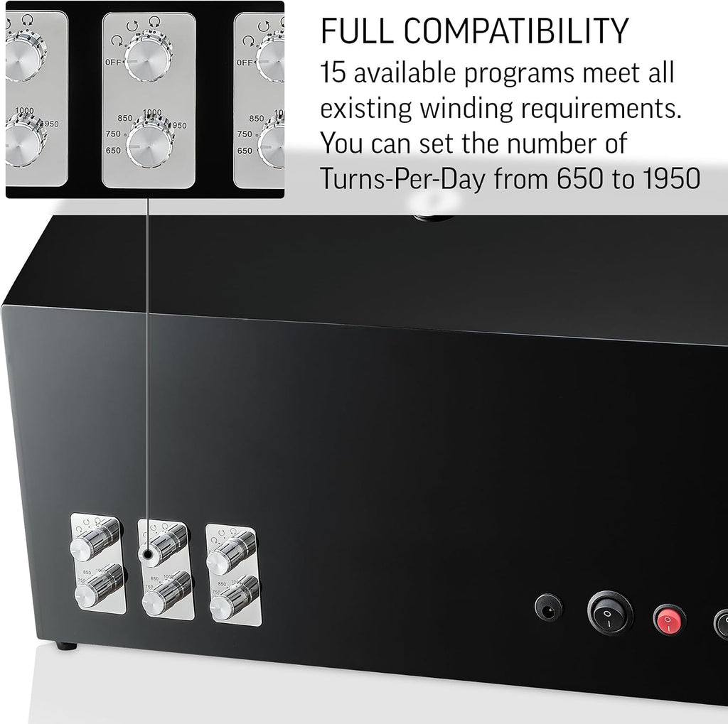 TIMECUBE Watch Winder with 6 Storage Slots, LED Light and Automatic Motor-Stop Option