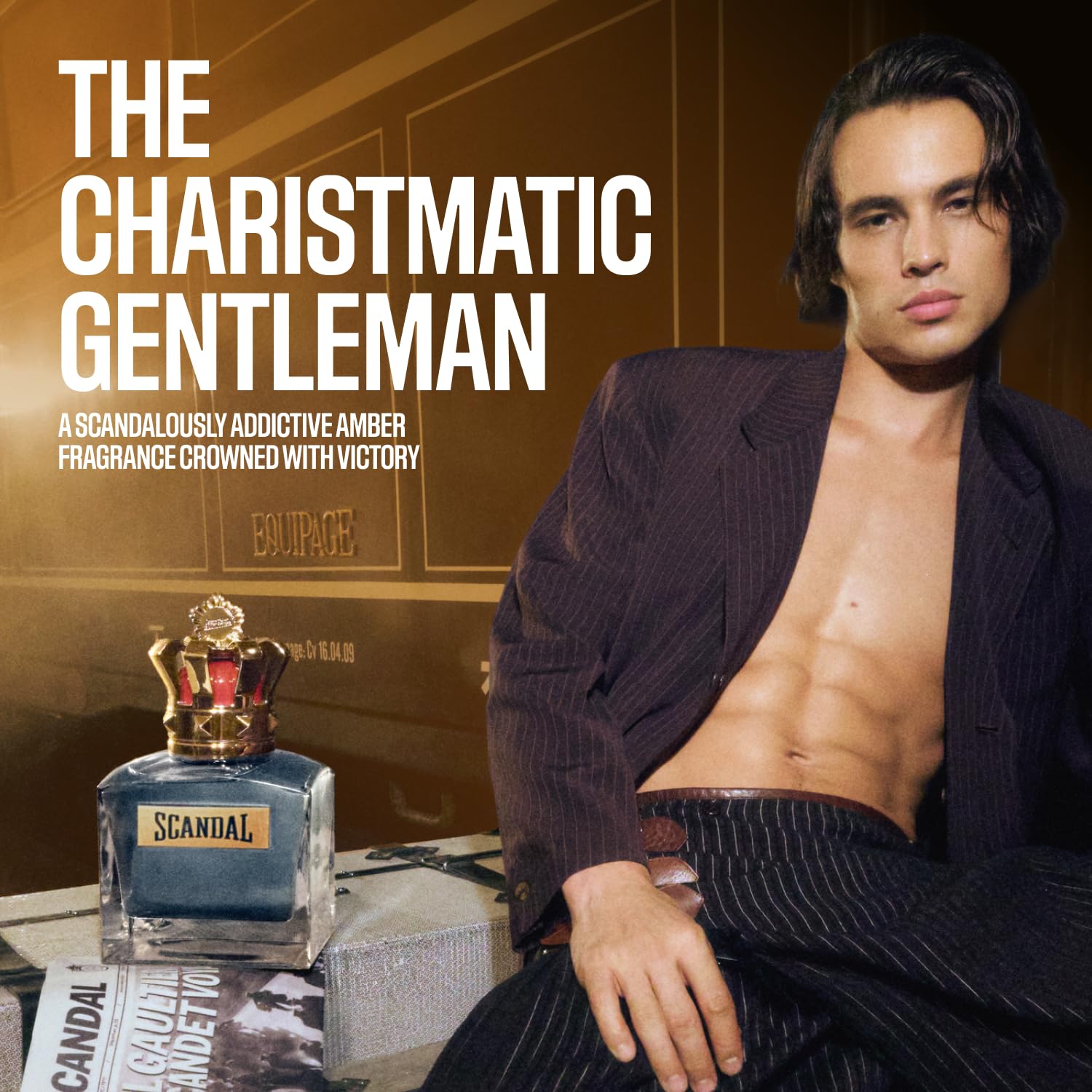 Jean Paul Gaultier Scandal Pour Homme Eau de Toilette for Men - Long Lasting Amber Woody Men's Cologne with Clary Sage, Tonka Bean and Vetiver - Designer Fragrance Spray