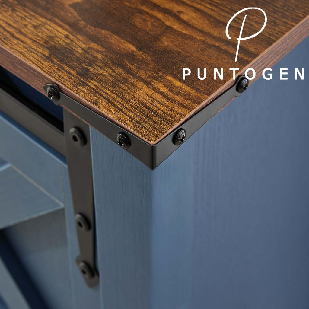 Entryway Table with Sliding Barn Doors, 43' Farmhouse Console Table with Storage Shelf, Behind Couch Sofa for Hallway, Entryway, Foyer, Navy Blue