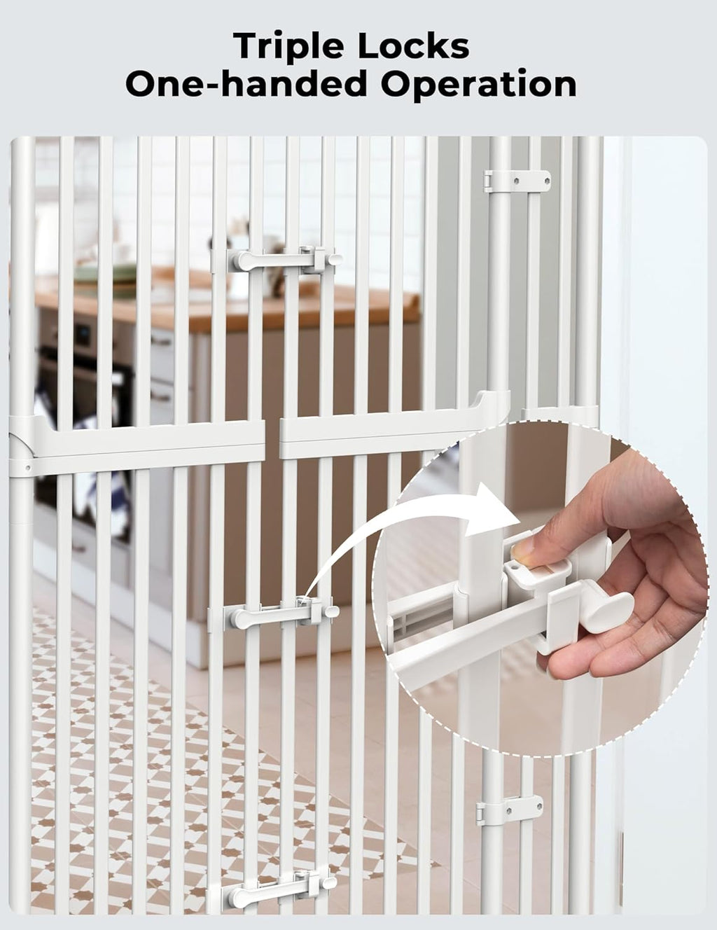 Extra Tall Cat Gate for Doorway: 74.8'-90.5' Tall Cat Gates for Pet 30.3'-38.2' Wide Pressure Mount No Wall Drilling for Indoor Stairs Doorway Room Door Dog Safety Barrier No Toddler