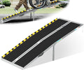 7FT Aluminum Wheelchair Ramp for 7' - 21' Steps – Folding, Non-Slip, 800lbs Capacity with Support Legs & Lock Portable Ramp for Home, Garage, Car, Pet, Stroller, Electric Scooter.