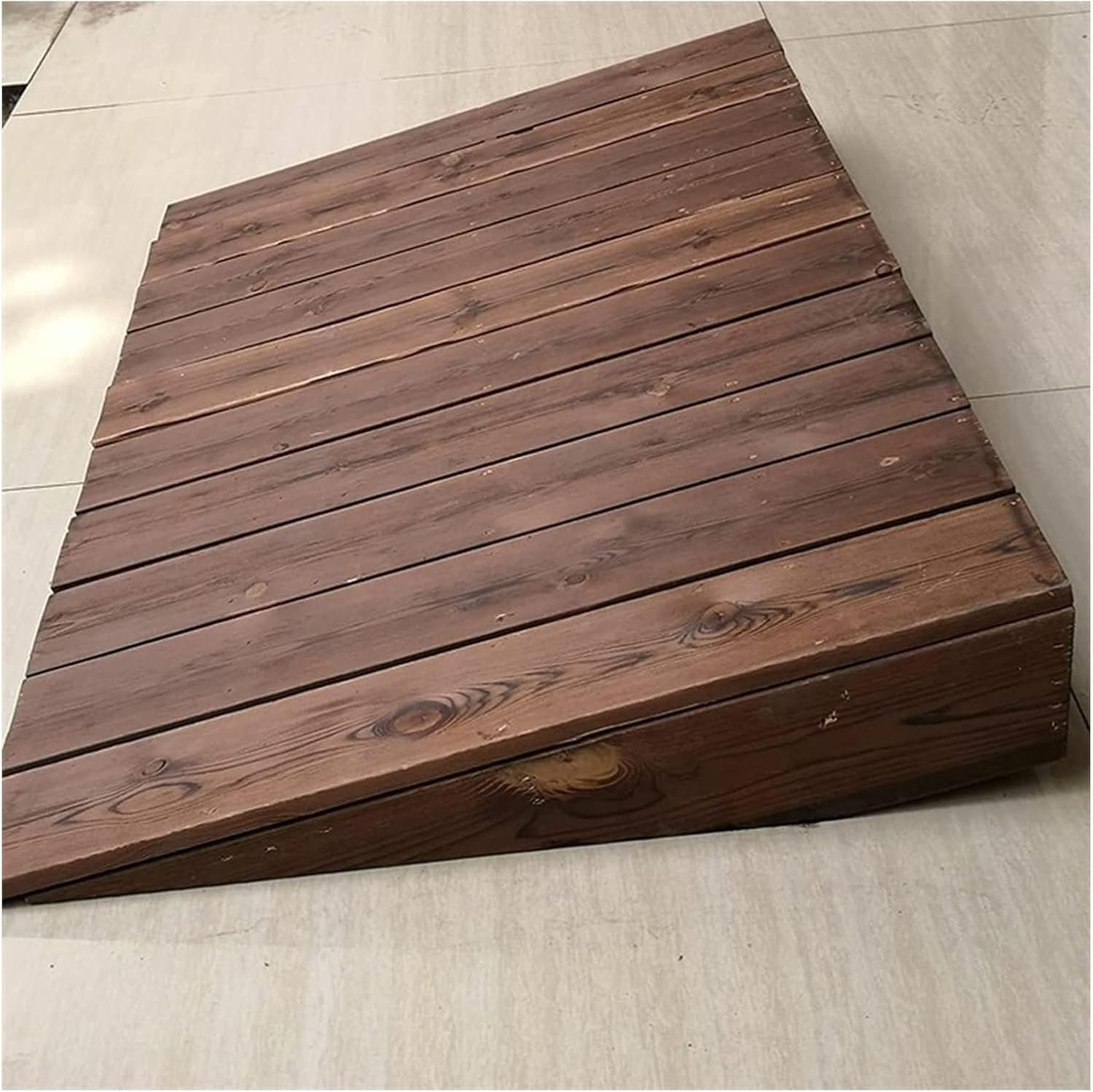 Wood Threshold Ramps 10/18/20/25cm Rise Entry Ramp,for Home/Steps/Stairs/Doorways/Curbs,Non Slip Surface,600lbs Capacity (Color : A, Size : 60x50x10cm(23.5x19.6x3.9in
