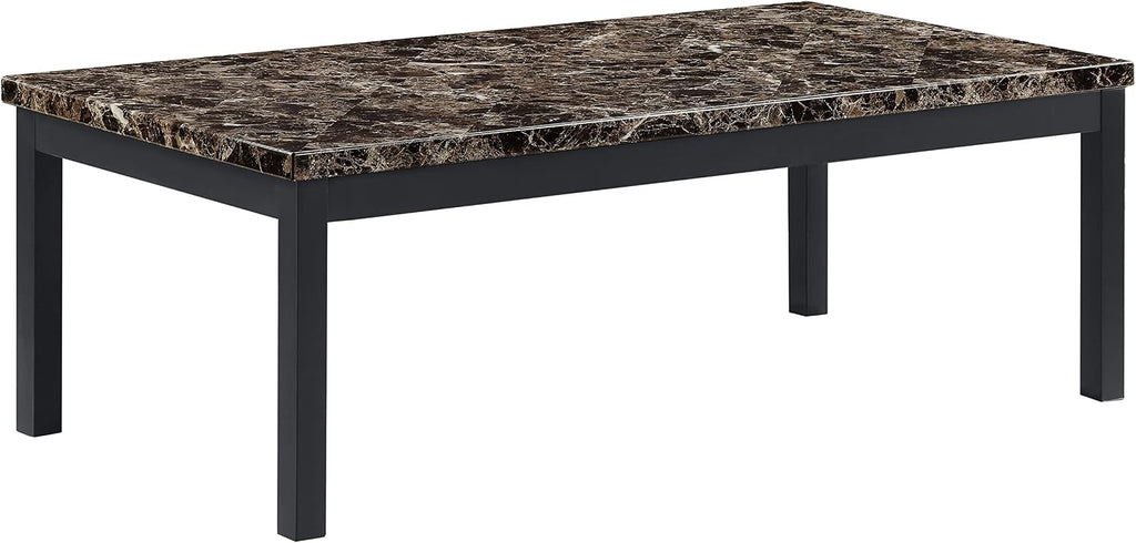 Lexicon Malaya 3-Piece Set Faux Marble Occasional Table, Brown