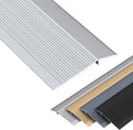 Doorway Uneven Floor Transition Strip, Metal Floor Transition Strip Wood to Tile, Extra Wide 10cm Doorway Thresholds Ramp for Uneven Floors, Non-Slip Reducer Flute with Groove