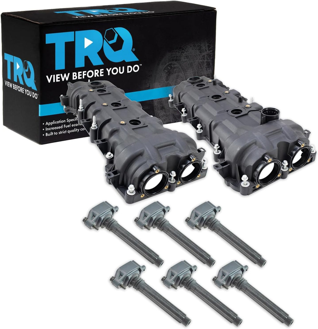 TRQ Ignition Coil Kit 8 Piece Valve Cover Compatible with 2011-2021 Chrysler 300 2011-2020 Dodge Grand Caravan 2012-2017 Jeep Wrangler 2013-2018 Ram 1500 2014-2021 Jeep Cherokee