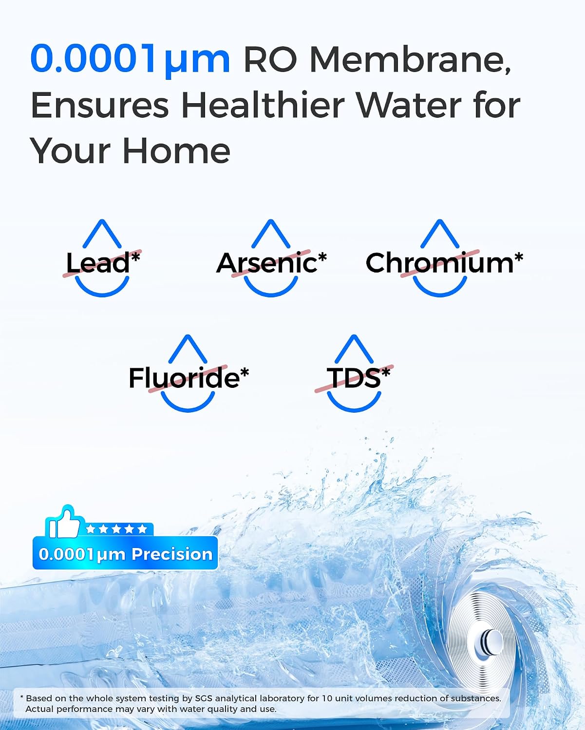 Waterdrop G3P800-RO Filter, Replacement for Waterdrop G3P800 Tankless Reverse Osmosis Water Filter, Reduce PFAS, 2-year Lifetime