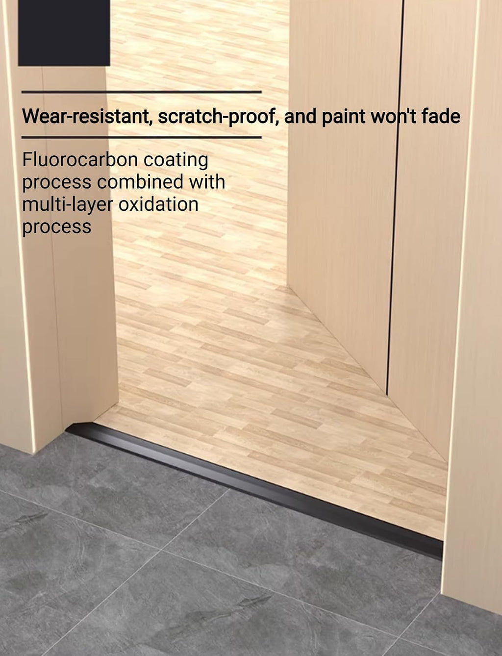 Aluminum Floor Transition Strip - 36 Inch Doorway Threshold Ramp, Edge Trim for Doorways (0.4-1.8in) - Durable Gold Finish, Perfect for Smooth Transitions