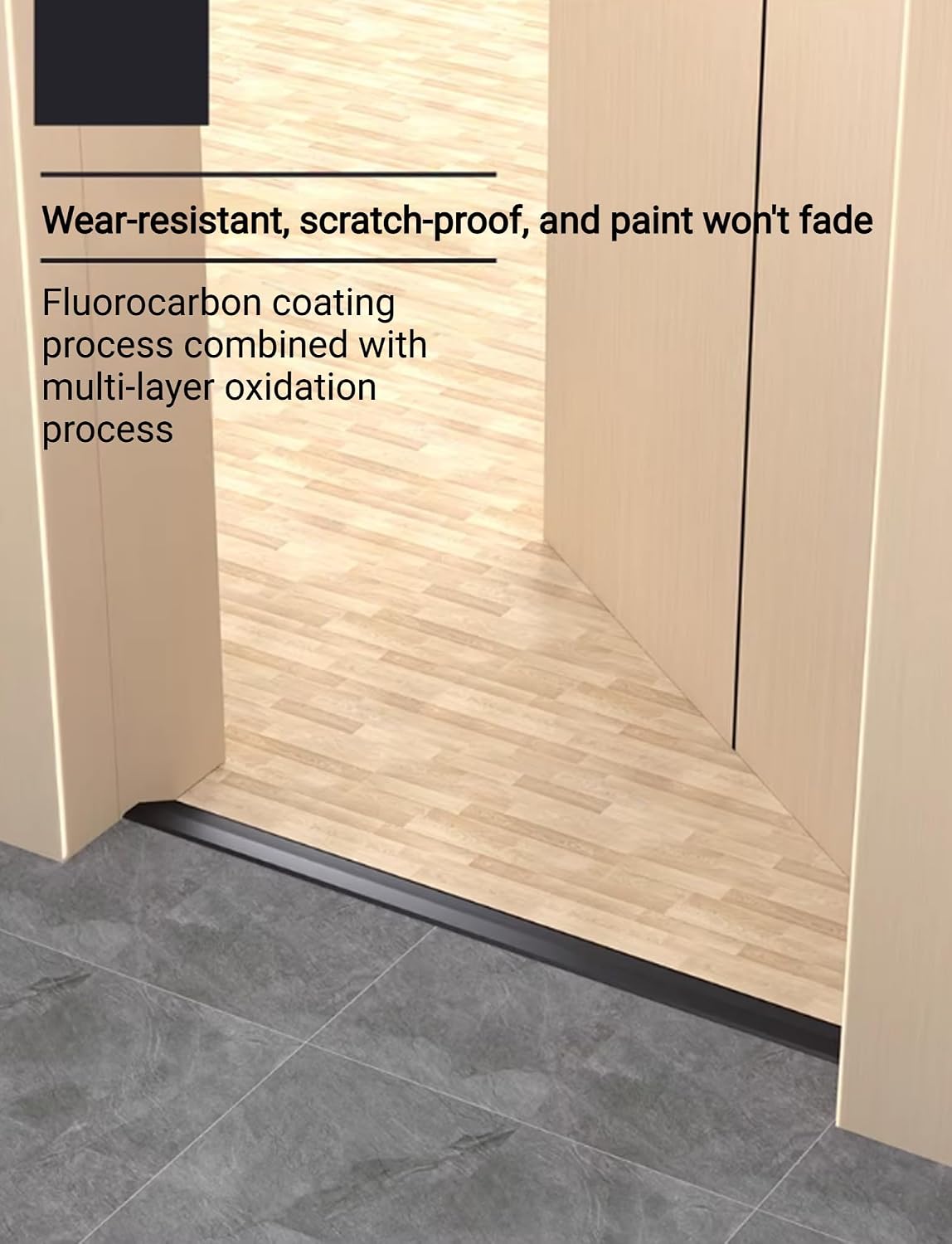 Aluminum Floor Transition Strip - 36 Inch Doorway Threshold Ramp, Edge Trim for Doorways (0.4-1.8in) - Durable Gold Finish, Perfect for Smooth Transitions
