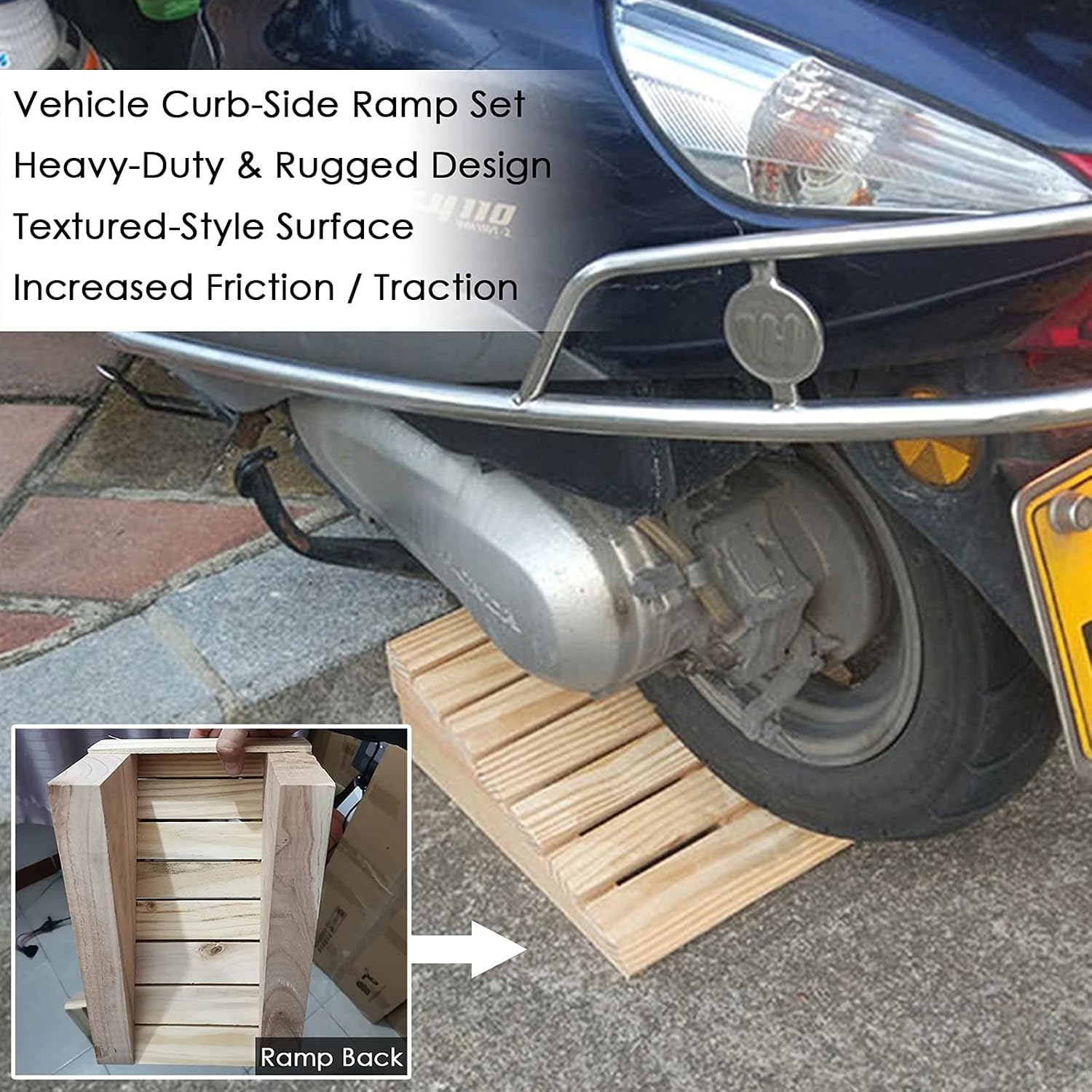 Wood Threshold Ramps for Doorways, Portable Wheelchair Ramp for Steps 3/4/ 6/7/ 8 Inch Rise, Lightweight Wooden Entry Ramp/Slope for Outdoor Stair Step (Size : 40x30x8cm (15.7x12x3in))