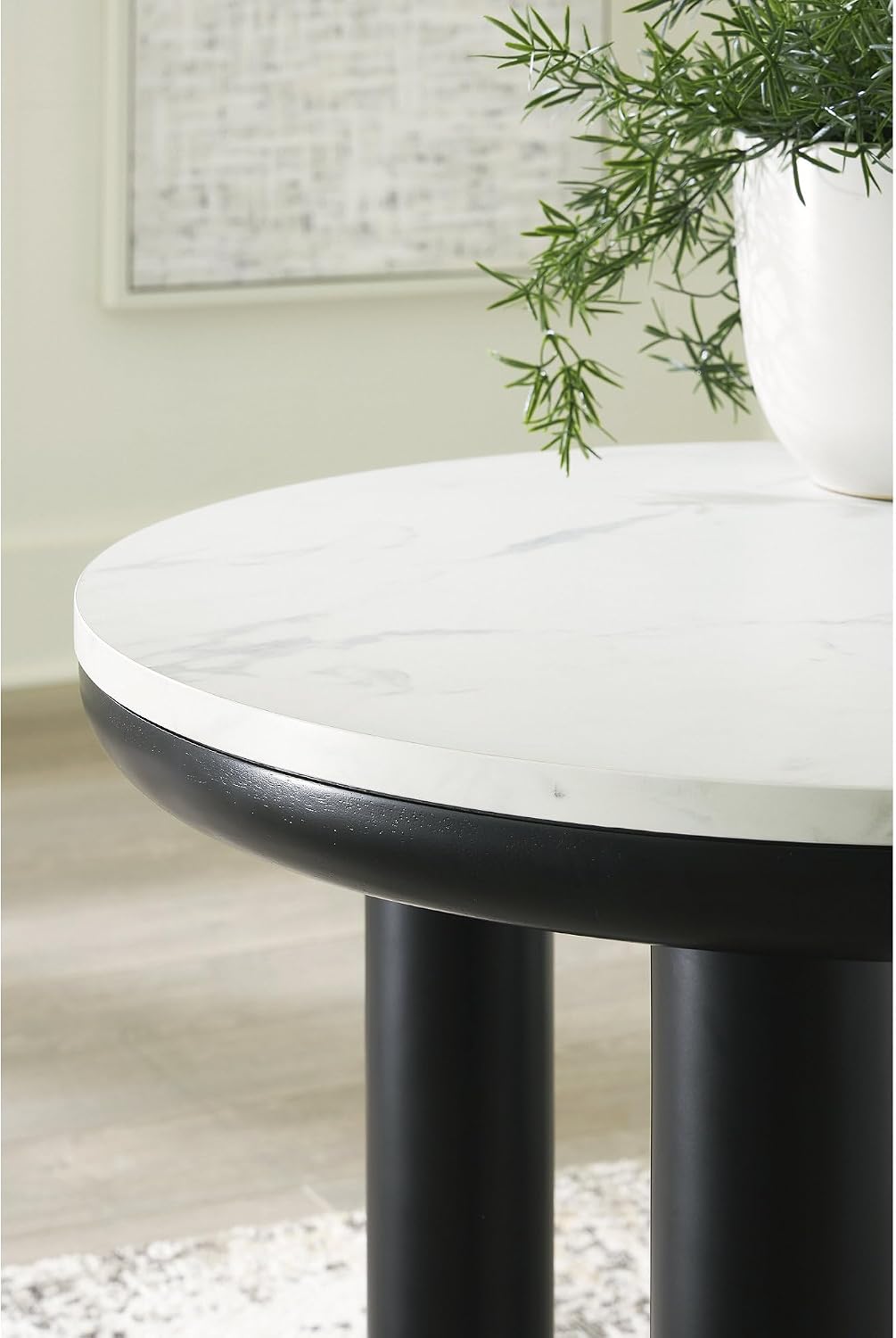 Signature Design by Ashley Xandrum Casual Faux Marble Occasional Table Set, Set of 3, Black & White