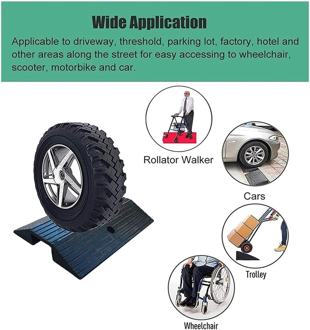 Wheelchair Ramp for Doorways, Portable Rubber Bridge Threshold with Supporting Frame/Non-Slip Surface, 2-3inch Rise Ramp for Home/Supermarkets/Factories/Warehouses/Schools Driveways Use(80x40x8cm)