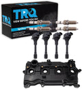 TRQ Ignition Coil and Spark Plug Kit 9 Piece Iridium Spark Plugs Valve Cover Compatible with 2014-2015 Infiniti QX60 2013-2017 Nissan Altima 2014 Pathfinder 2014-2016 Rogue