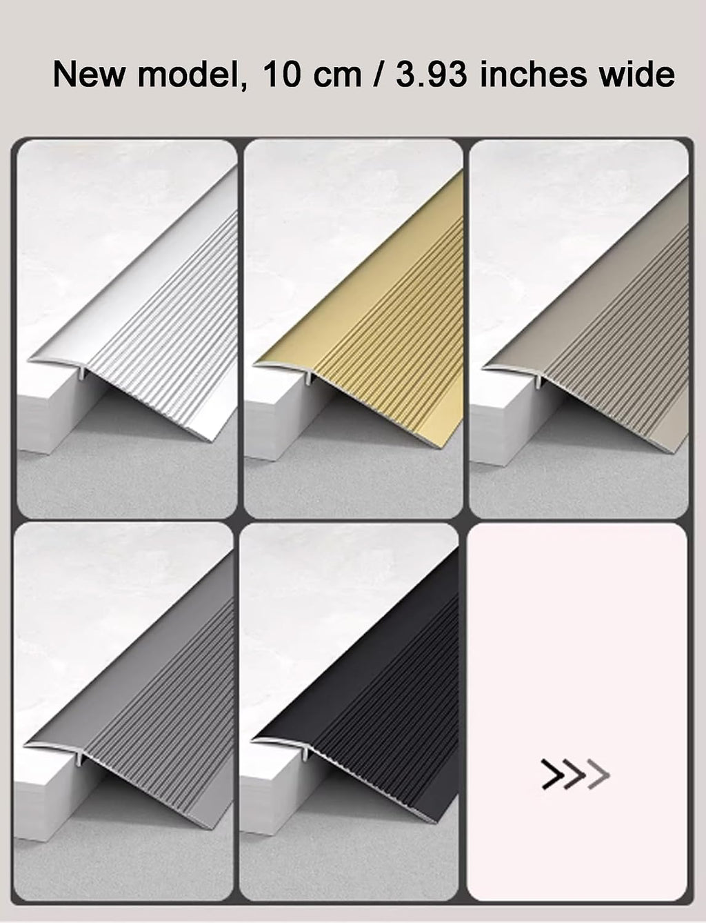 Aluminum Floor Transition Strip - 36 Inch Doorway Threshold Ramp, Edge Trim for Doorways (0.4-1.8in) - Durable Gold Finish, Perfect for Smooth Transitions