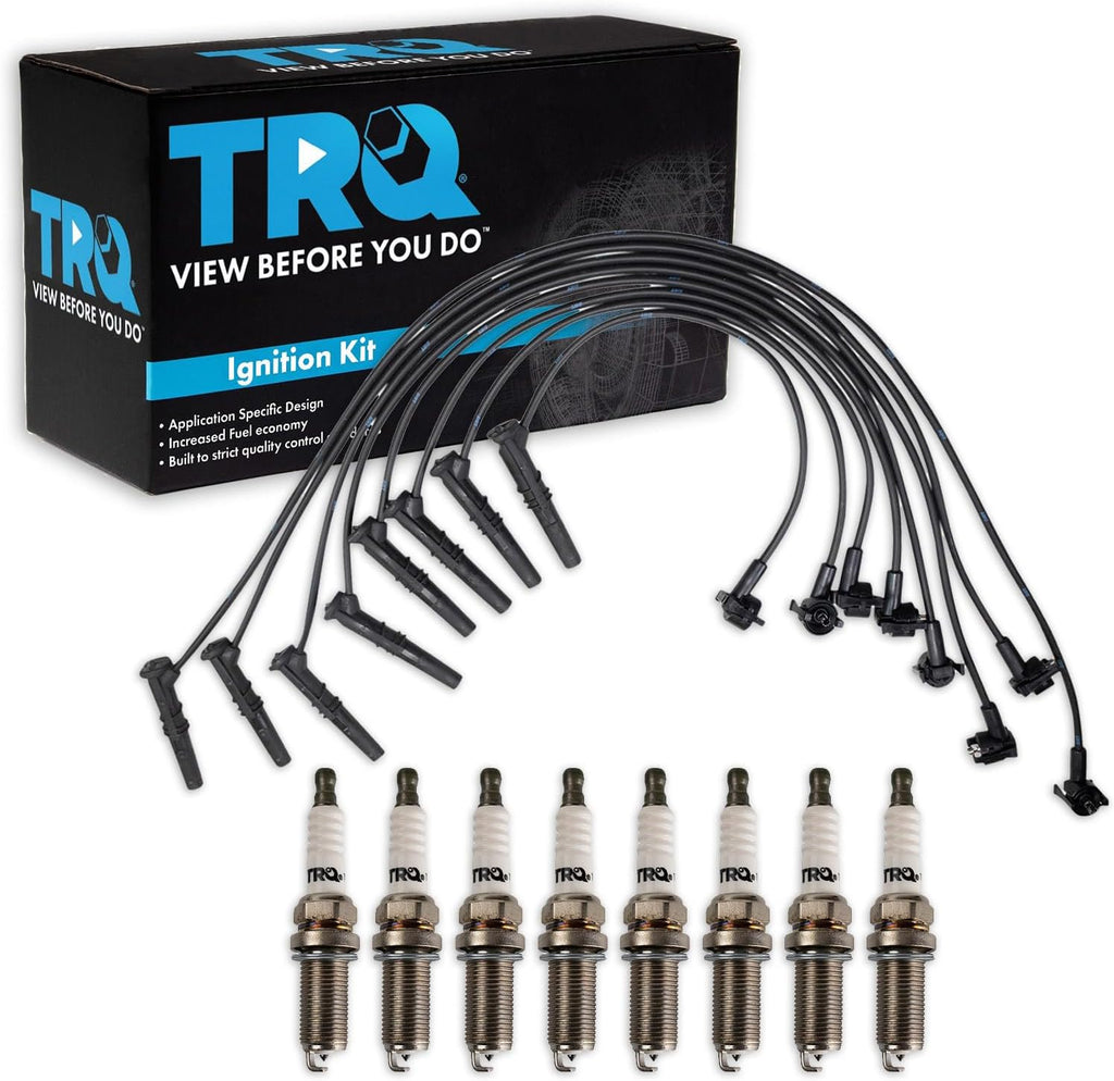 TRQ Ignition Kit Spark Plugs Wire Set Compatible with 96-00 Ford 96-99 Lincoln Mercury