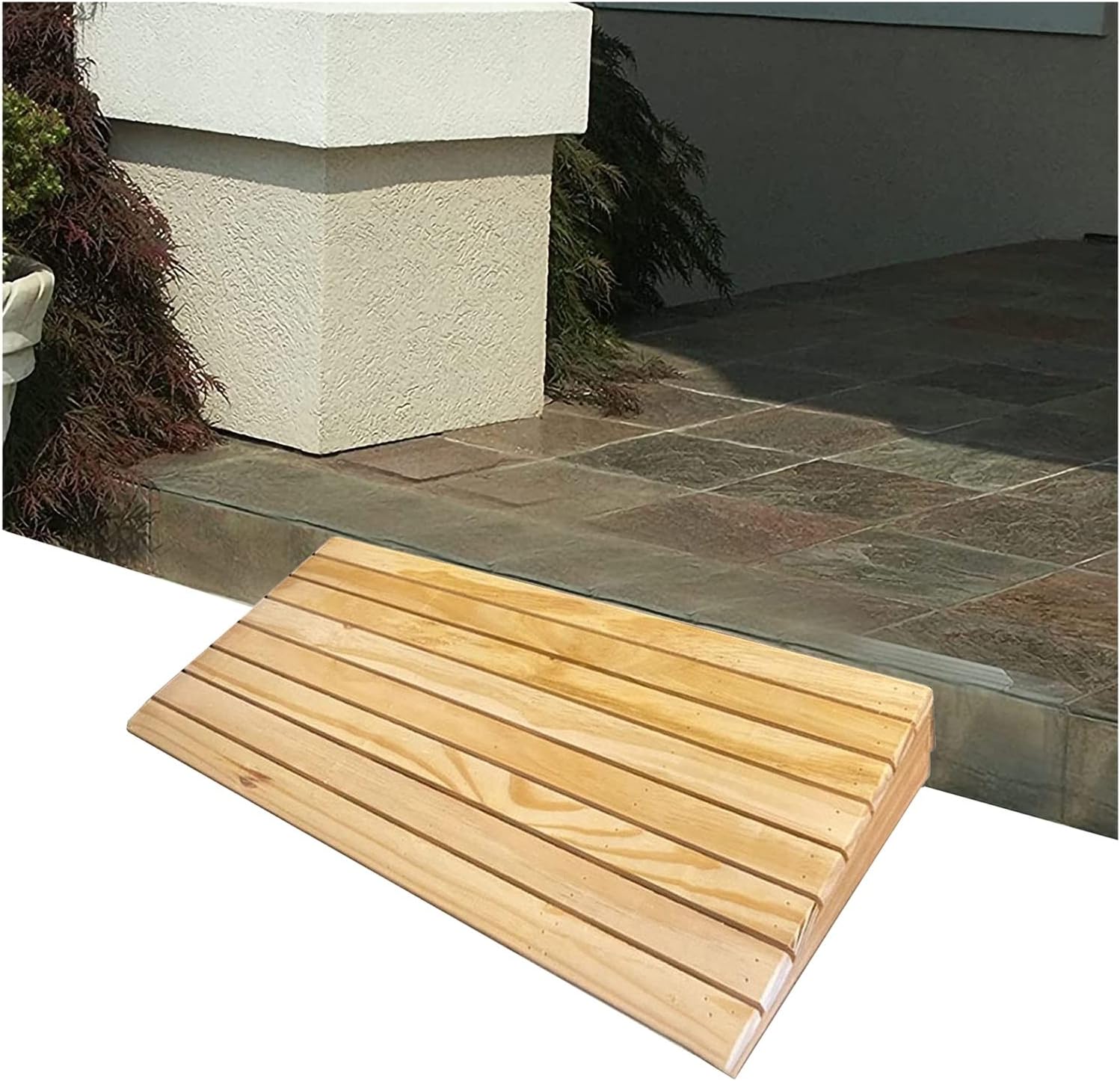 Wood Threshold Ramps for Doorway 2' - 6' Rise, Non-Slip Surface Wooden Ramps for Home/Garden Step/Sheds Doors, Wheelchairs Transition Ramp (Size : 38.8x35x15cm/15.2x13.8x6in)
